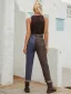 Two Tone Women Denim Pants 2021 Multi-Colors Patchwork Casual Ankle Length Bottoms