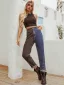 Two Tone Women Denim Pants 2021 Multi-Colors Patchwork Casual Ankle Length Bottoms