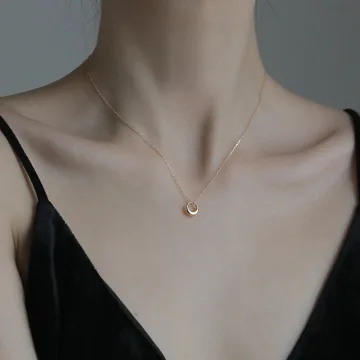 Enkla Guld Saterling Silver Halsband Tillbehör 2023