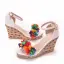 Chic / Beautiful Multi-Colors Appliques White Braid Street Wear Womens Sandals 2025 9 cm Wedges Open / Peep Toe Sandals High Heels