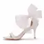 Sexy Blanche Bride Cheville Noeud Été Promo Sandales Femme 2023 7 cm Talons Aiguilles Talons Hauts Peep Toes / Bout Ouvert Sandales