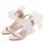 Sexy Blanche Bride Cheville Noeud Été Promo Sandales Femme 2023 7 cm Talons Aiguilles Talons Hauts Peep Toes / Bout Ouvert Sandales