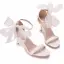 Sexy Blanche Bride Cheville Noeud Été Promo Sandales Femme 2023 7 cm Talons Aiguilles Talons Hauts Peep Toes / Bout Ouvert Sandales