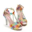 Fashion Multi-Colors Rhinestone Lace Flower Wedding Shoes 2023 Pearl T-Strap 10 cm Stiletto Heels Open / Peep Toe Wedding Sandals High Heels