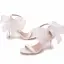 Sexy Blanche Bride Cheville Noeud Été Promo Sandales Femme 2023 7 cm Talons Aiguilles Talons Hauts Peep Toes / Bout Ouvert Sandales
