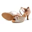 Schöne Champagner Strass Latein Tanzschuhe 2022 X-Riemen 7 cm Stilettos Peeptoes Ball Sandaletten Hochhackige