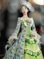 Vintage / Retro Medieval Lime Green Floral Prom Dresses 2024 Printing Floor-Length / Long Lace Cosplay Long Sleeve A-Line / Princess Ball Gown Prom Formal Dresses