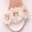 Fashion Summer White Appliques Ankle Strap Outdoor / Garden Womens Sandals 2023 9 cm Stiletto Heels Open / Peep Toe Sandals High Heels