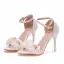 Fashion Summer White Appliques Ankle Strap Outdoor / Garden Womens Sandals 2023 9 cm Stiletto Heels Open / Peep Toe Sandals High Heels
