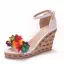 Chic / Beautiful Multi-Colors Appliques White Braid Street Wear Womens Sandals 2025 9 cm Wedges Open / Peep Toe Sandals High Heels