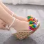 Chic / Beautiful Multi-Colors Appliques White Braid Street Wear Womens Sandals 2025 9 cm Wedges Open / Peep Toe Sandals High Heels