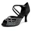 Schöne Champagner Strass Latein Tanzschuhe 2022 X-Riemen 7 cm Stilettos Peeptoes Ball Sandaletten Hochhackige