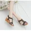 Sexy Sky Blue Street Wear Pearl T-Strap Womens Sandals 2022 5 cm Wedges Open / Peep Toe Sandals