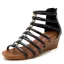 Vintage / Retro Roman Summer Brown Street Wear Womens Sandals 2022 5 cm Wedges T-Strap Open / Peep Toe Sandals