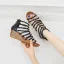 Vintage / Retro Roman Summer Brown Street Wear Womens Sandals 2022 5 cm Wedges T-Strap Open / Peep Toe Sandals
