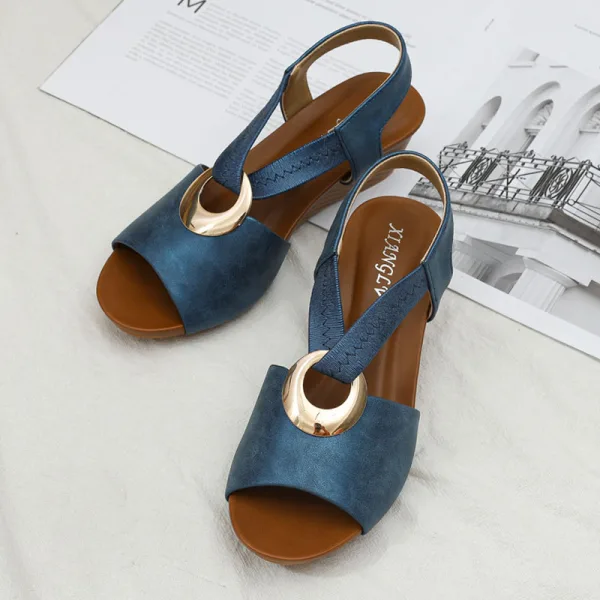 Chic / Beautiful Black Street Wear Womens Sandals 2022 5 cm Wedges Open / Peep Toe Sandals