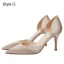 Chic / Beautiful Navy Blue Office OL Leather Open Side Womens Shoes 2021 8 cm Stiletto Heels Pointed Toe High Heels