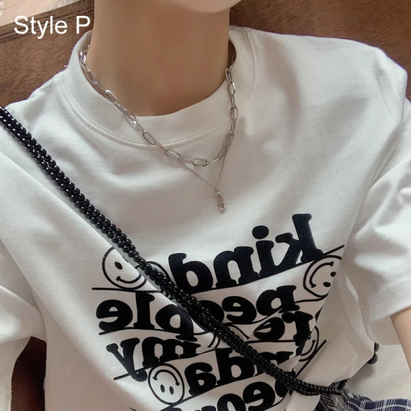 Désinvolte Vêtement de rue Blanche Dessin animé Impression Ample T-Shirts 2021 Coton Encolure Dégagée Manches Courtes Hauts pour Femmes T-shirt