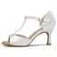 Chic / Beautiful White Prom Latin Dance Shoes 2021 T-Strap 7 cm Stiletto Heels Pointed Toe Womens Sandals High Heels