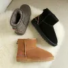 Modest / Simple Womens Boots 2017 Tan Leather Ankle Suede Embroidered Casual Winter Flat Snow Boots