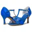 Chic / Beautiful Red Prom Rhinestone Latin Dance Shoes 2021 T-Strap 7 cm Stiletto Heels Open / Peep Toe Womens Sandals High Heels