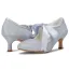 Schlicht Ivory / Creme Satin Spitze Brautschuhe 2021 Schleife 6 cm Stilettos Runde Zeh Hochzeit Pumps Hochhackige