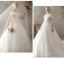 Abordable Ivoire Robe De Mariée 2018 Robe Boule En Dentelle Fleur Perle Faux Diamant Paillettes Dos Nu Chapel Train