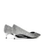 Schöne Silber Abend Pumps 2019 Leder Pailletten 4 cm Stilettos Spitzschuh Low Heel Pumps
