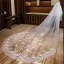 Flower Fairy White Cathedral Train Wedding 4 m Tulle Lace Flower Appliques Wedding Veils 2018