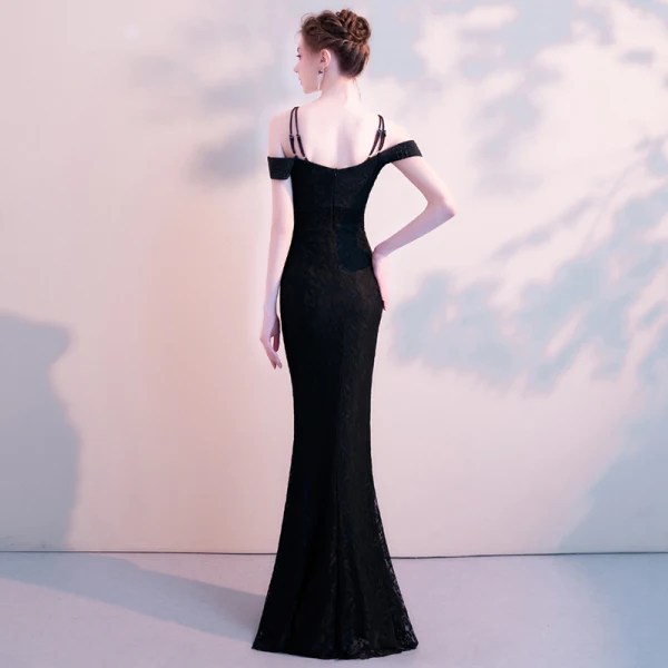 Modern / Fashion Sexy Black Floor-Length / Long Evening Dresses 2018 Trumpet / Mermaid Charmeuse Backless Beading Rhinestone Formal Dresses