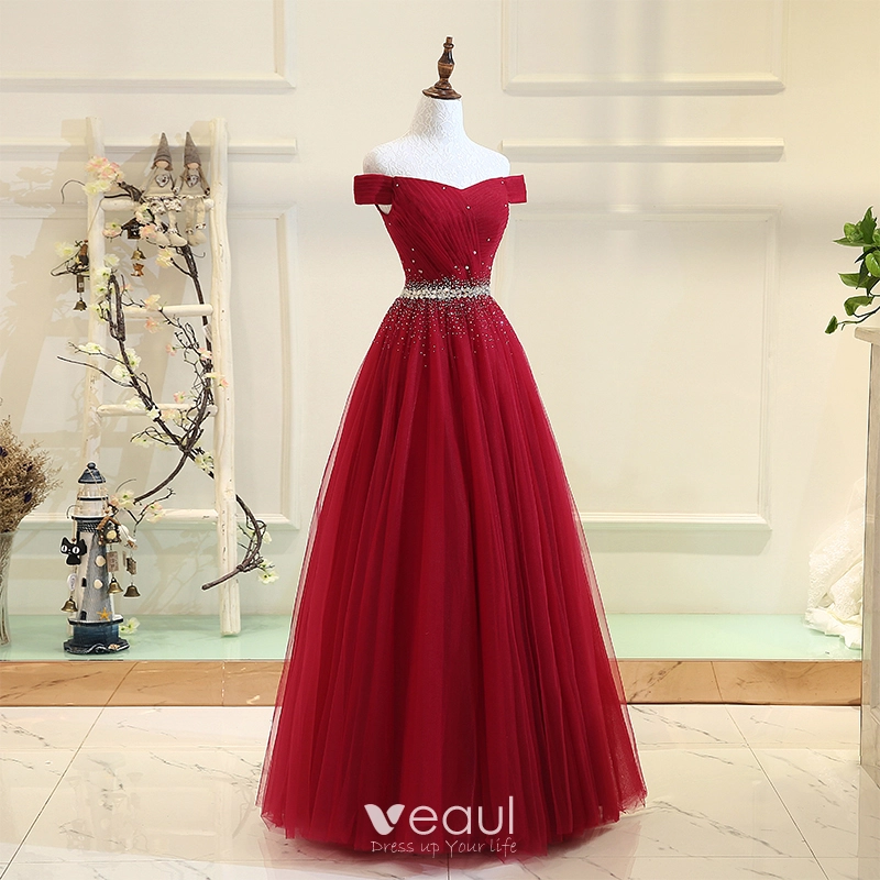 Burgundy prom dresses clearance 2017