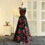 Flower Fairy Multi-Colors Floor-Length / Long Evening Dresses  2018 A-Line / Princess U-Neck Charmeuse Backless Printing Evening Party Prom Dresses