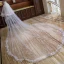 Chic / Belle Blanche Voile De Mariée 2020 Dentelle Tulle Appliques Chapel Train Mariage Accessorize