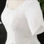 Unique Weiß Übergröße Brautkleider / Hochzeitskleider 2020 A Linie Lange Kurze Ärmel U-Ausschnitt Handgefertigt Perlenstickerei Applikationen Rückenfreies Perle Hochzeit
