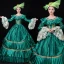 Vintage / Retro Medieval Grape Ball Gown Prom Dresses 2021 U-Neck Floor-Length / Long Long Sleeve Crossed Straps Embroidered Cosplay Prom Formal Dresses