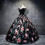 Chic / Beautiful Black Prom Dresses 2017 A-Line / Princess Strapless Backless Printing Evening Party Evening Dresses