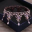 Classic Elegant Candy Pink Bridal Jewelry 2017 Metal Beading Crystal Rhinestone Headpieces Wedding Prom Accessories