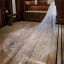 Amazing / Unique White Royal Train Wedding Tulle Star Appliques Starry Sky 4 m Wedding Veils 2018