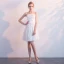 Classic Elegant White Wedding 2018 A-Line / Princess Tulle Short Appliques Backless Strapless Wedding Dresses
