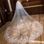 Flower Fairy White Cathedral Train Wedding 4 m Tulle Lace Flower Appliques Wedding Veils 2018