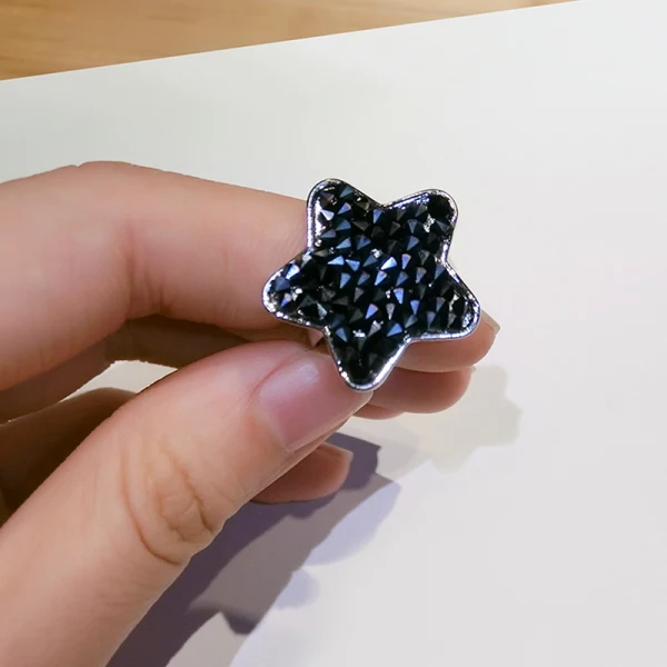 Modern / Fashion Black Crystal Star Hope Lucky Ring Dancing Rave Club Rings 2019 Accessories