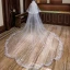 Chic / Belle Blanche Voile De Mariée 2020 Dentelle Tulle Appliques Chapel Train Mariage Accessorize