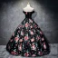 Chic / Beautiful Black Prom Dresses 2017 A-Line / Princess Strapless Backless Printing Evening Party Evening Dresses