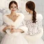 Blanche Hiver Brodé Fausse Fourrure Promo Mariage Châles 2017