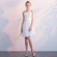 Classic Elegant White Wedding 2018 A-Line / Princess Tulle Short Appliques Backless Strapless Wedding Dresses