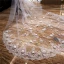Flower Fairy White Cathedral Train Wedding 4 m Tulle Lace Flower Appliques Wedding Veils 2018