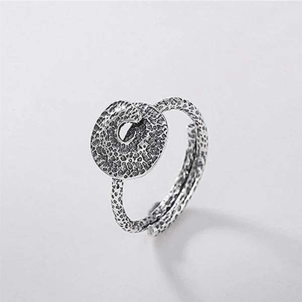 Vintage / Originale Argenté Fait main Chanceux Foi Bague Argent sterling Église Anneaux 2019 Accessorize