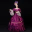 Vintage / Retro Medieval Grape Ball Gown Prom Dresses 2021 U-Neck Floor-Length / Long Long Sleeve Crossed Straps Embroidered Cosplay Prom Formal Dresses