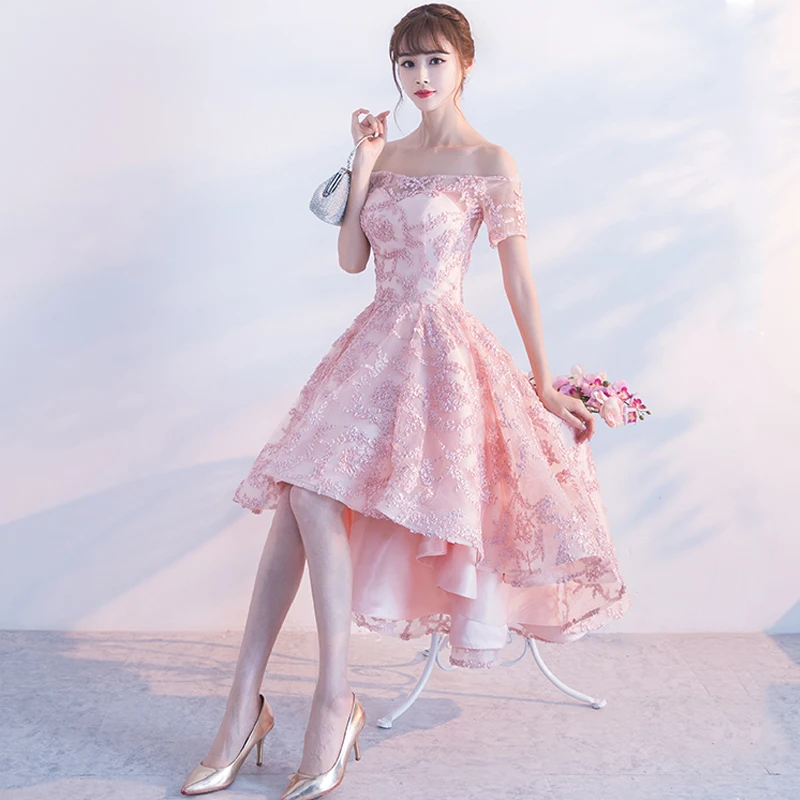 chinese dress ladies Nox Anabel JQ1017 Short Lace Dress Sheer Beaded Lace Dress Bow Train R