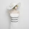 Klassisch Elegante Weiß Abendkleider 2017 A Linie Chiffon Rückenfreies Pailletten Gestreift Abend Festliche Kleider